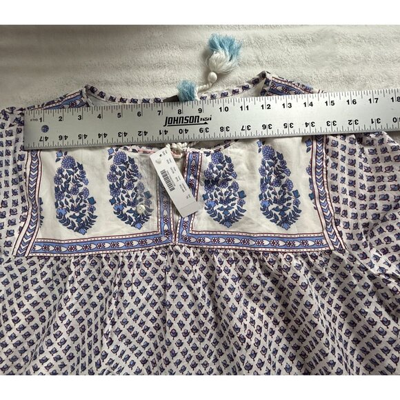 J. Crew Point Sur Womens Cotton Popover Floral Paisley Block Print T8 WQ149 New - Picture 7 of 9